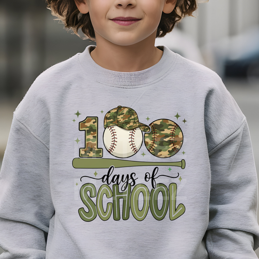 100 Days of School (Baseball) (1) DTF Direct To Film