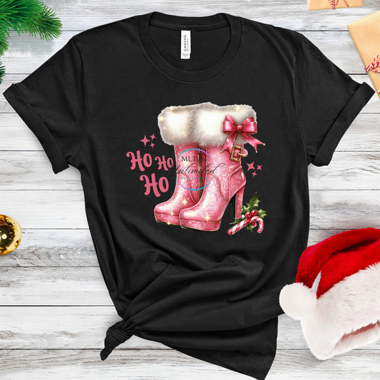 Ho Ho Ho (Pink Boots) DTF Direct To Film