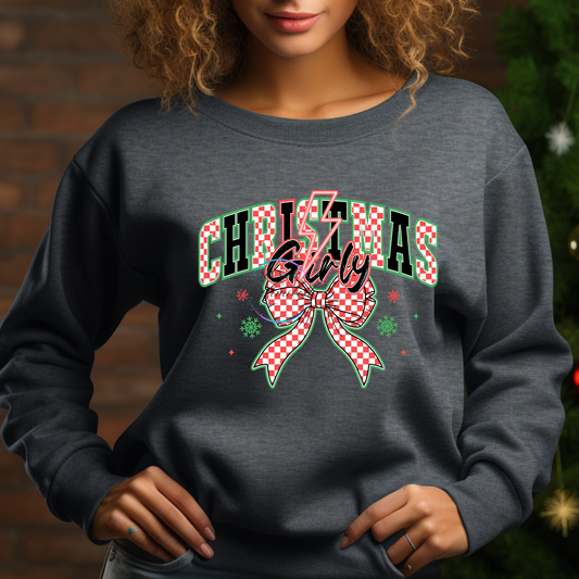 Christmas Girly (Green Outline) DTF Direct To Film