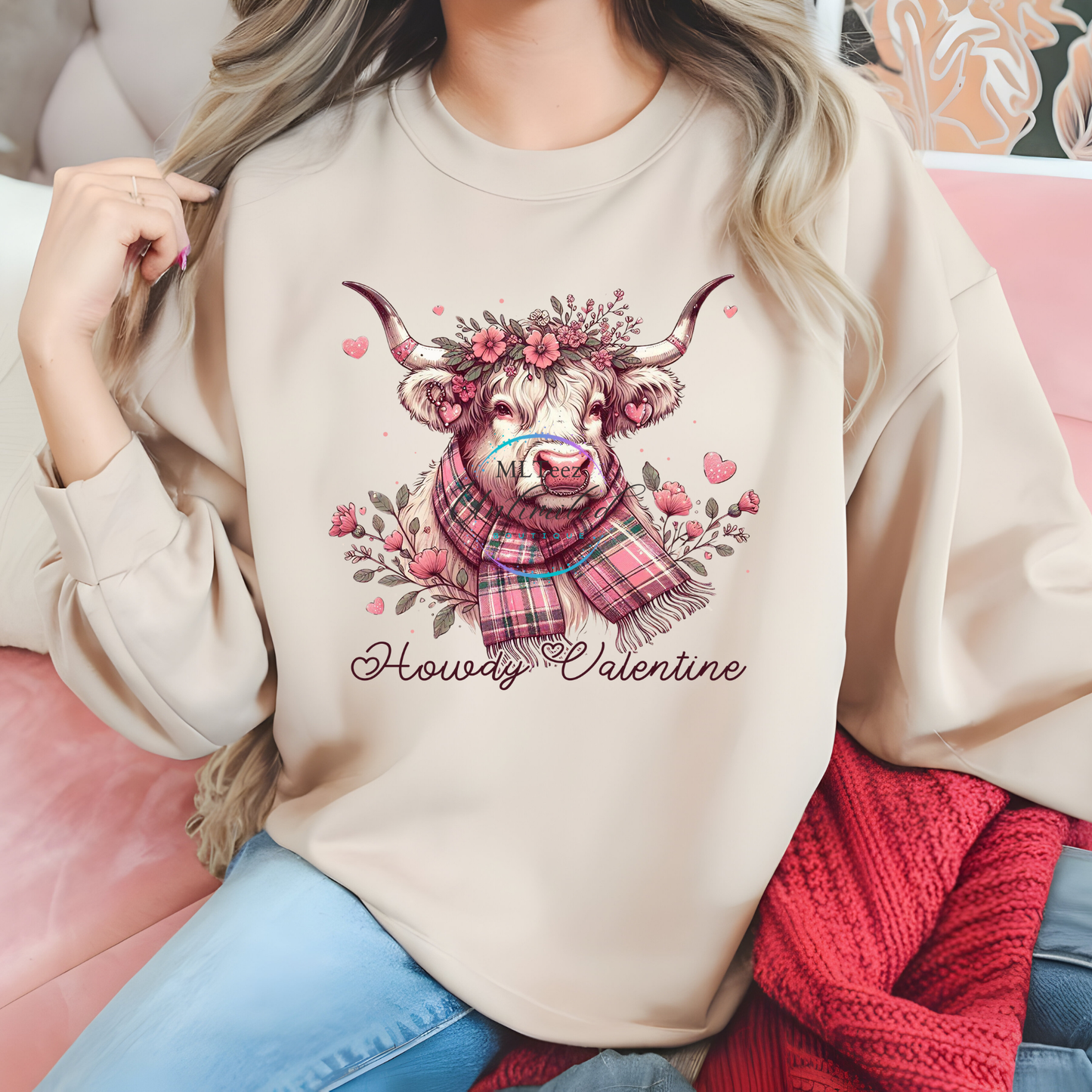 Howdy Valentine (4) (Highland Cow) DTF Direct To Film