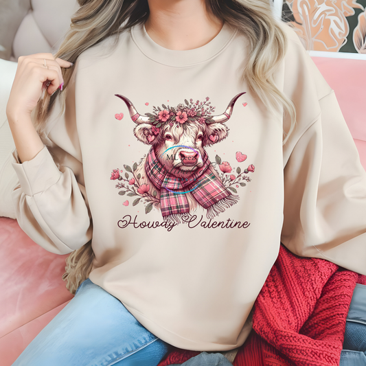 Howdy Valentine (4) (Highland Cow) DTF Direct To Film