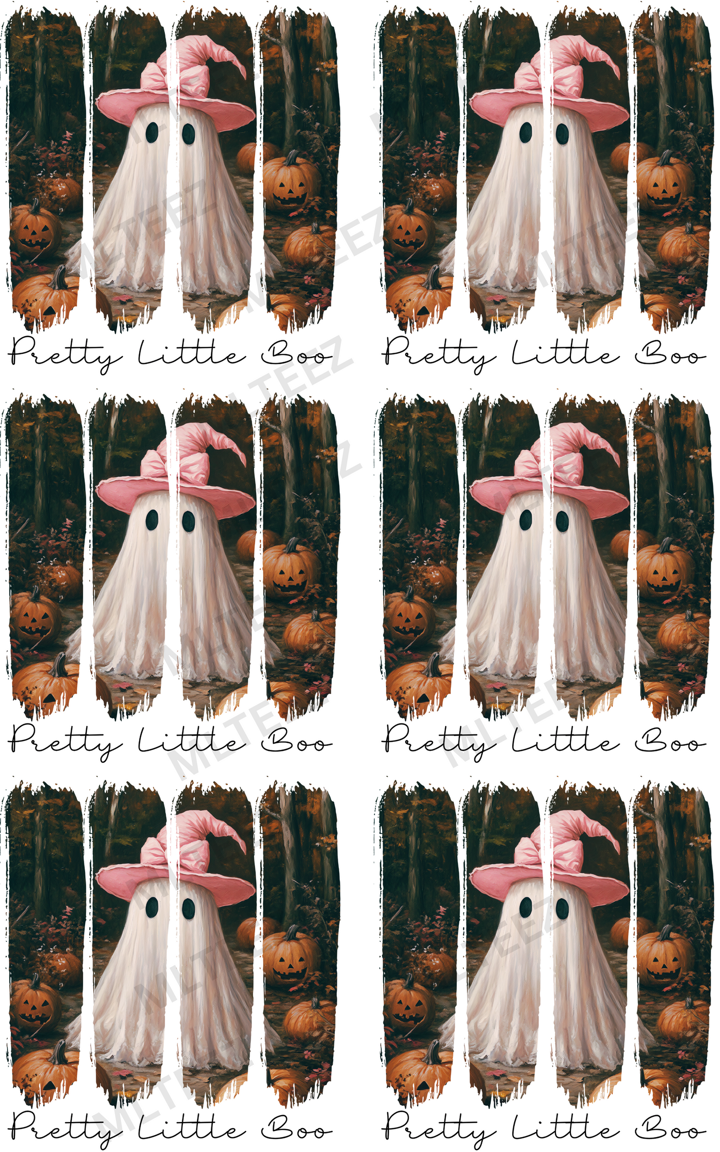 6 PRETTY LITTLE BOO PREMADE GANGSHEET  - 22X36  DTF TRANSFERS - DIRECT TO FILM
