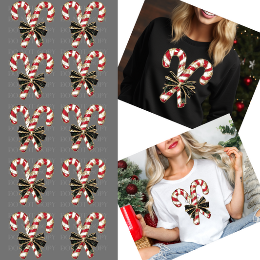 RED & WHITE CANDY CANES (BLACK BOW) NOVEMBER SPECIALS