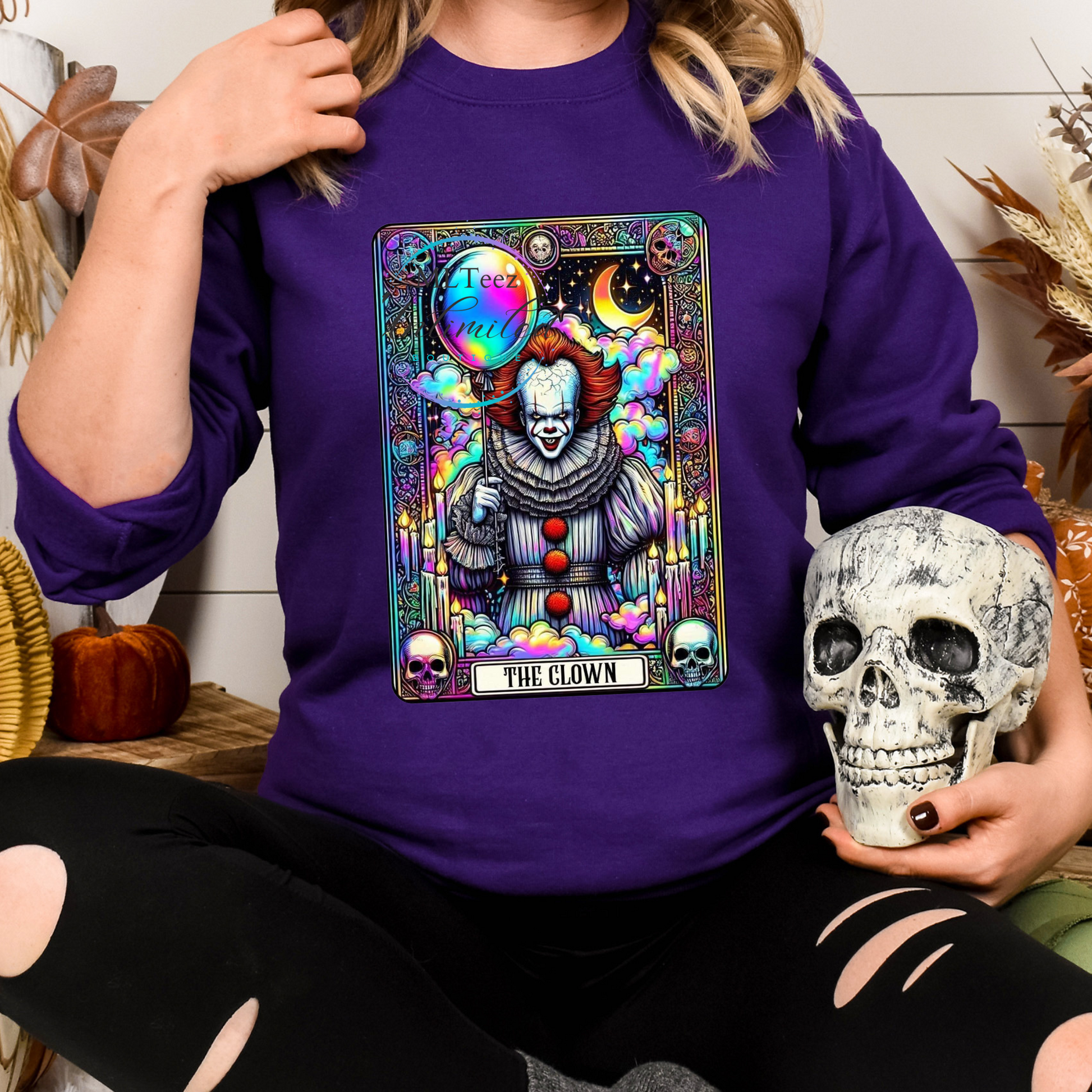 clown card sleeves The Clown Tarot Card (Pennywise) DTF Direct To Film – MLTeezUnlimited