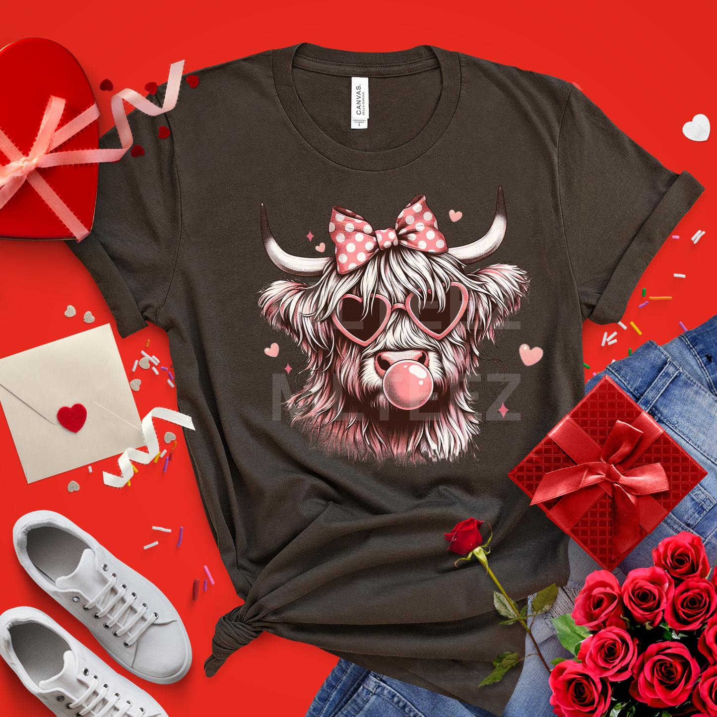Highland Cow (Valentine's Day) (19) DTF Direct to Film