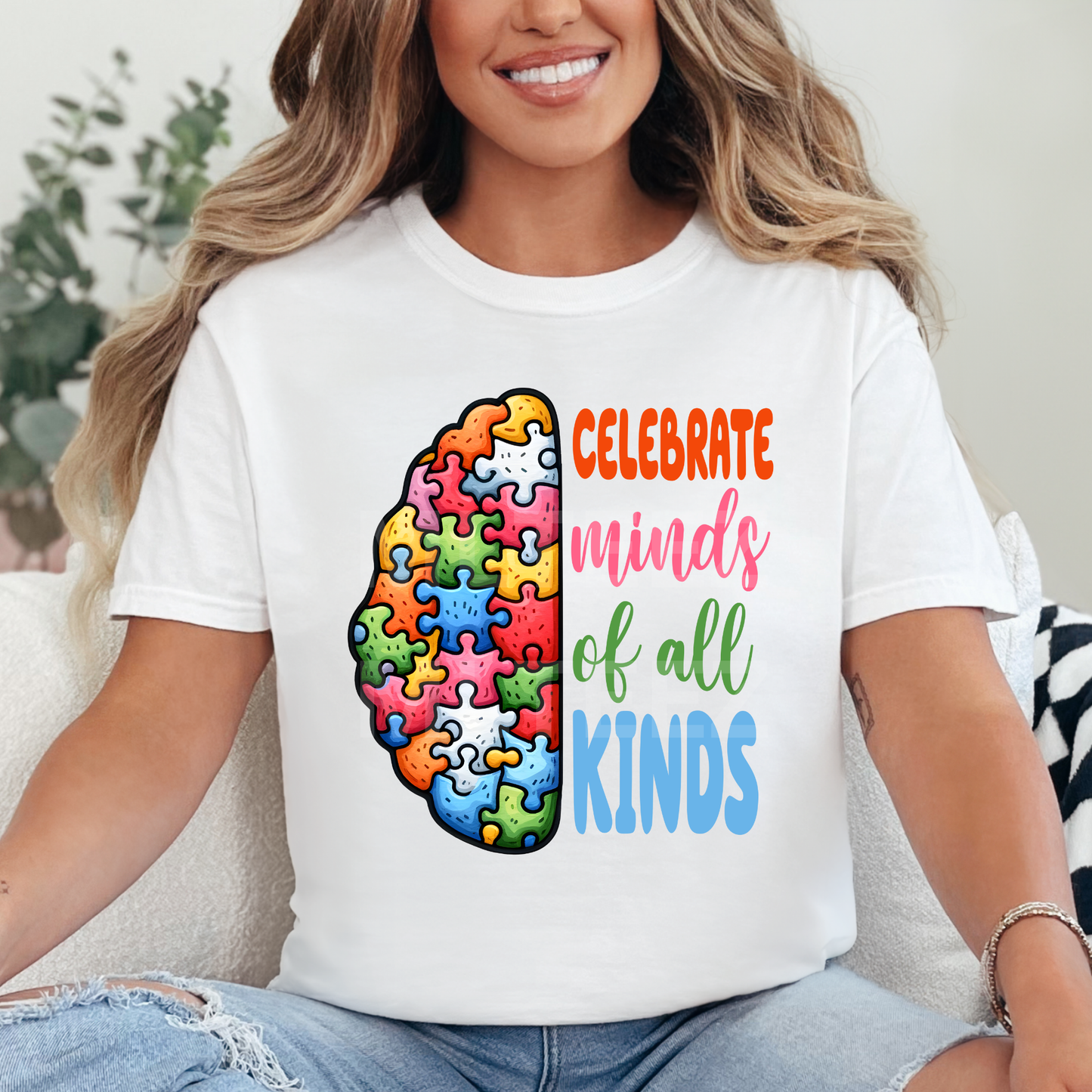 Celebrate Minds of All Kinds (Autism) (1) DTF Direct To Film