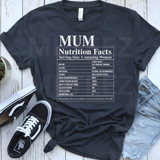 Mum Nutrition Facts (1) DTF Direct To Film
