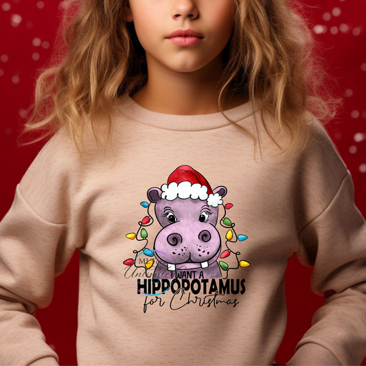 I Want A Hippopotamus For Christmas DTF Direct To Film