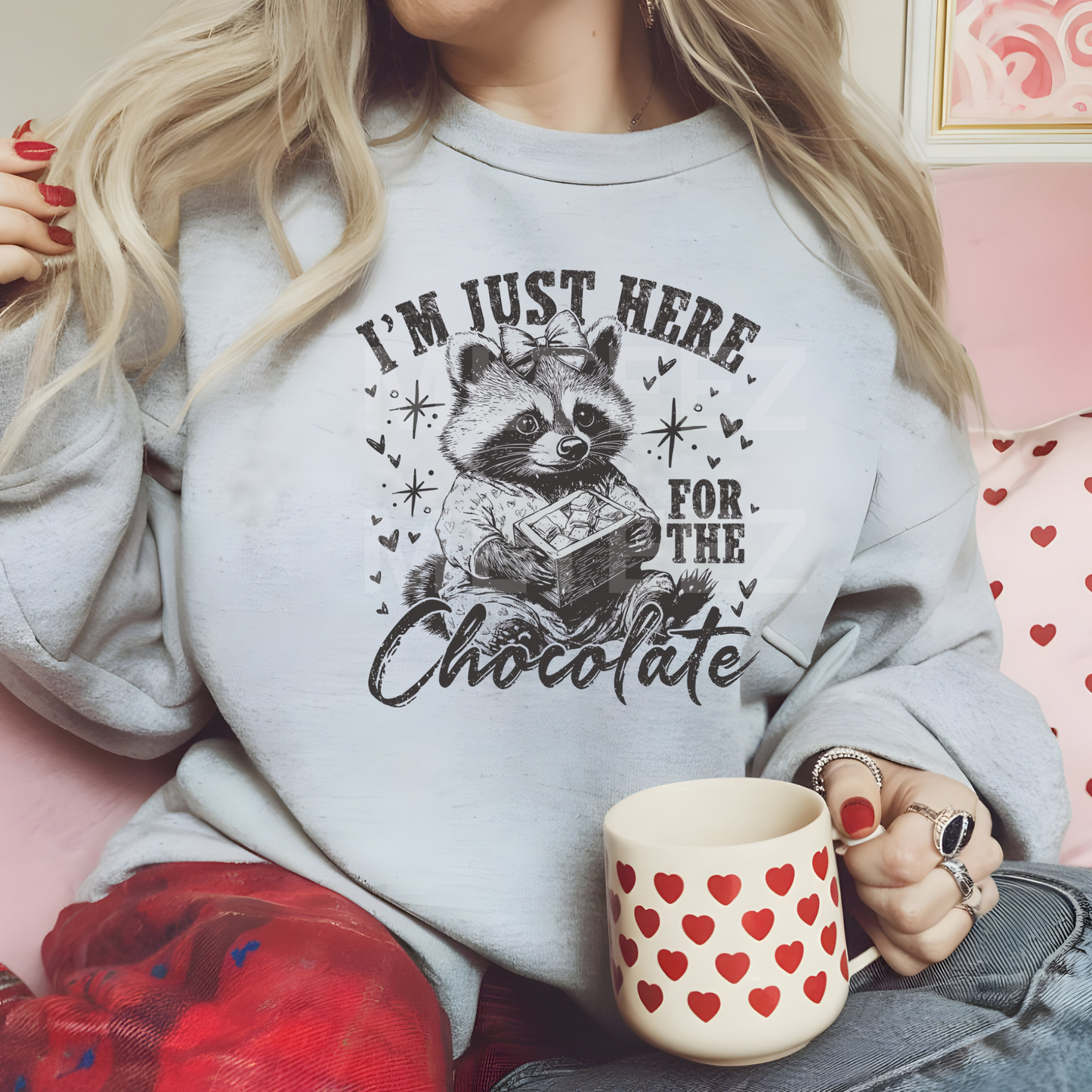 I'm Just Here For The Chocolate (2) (Black)  DTF Direct To Film