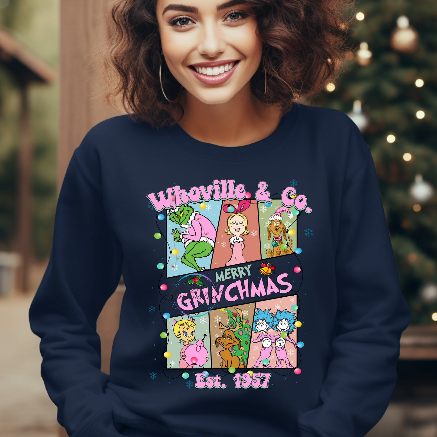 Whoville & Co. Merry Big Green Man Mas (Pink) DTF Direct To Film