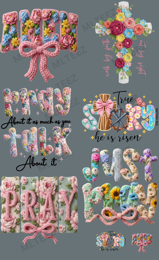 AMEN (1) PREMADE GANGSHEET - 22X36 DTF TRANSFERS - DIRECT TO FILM