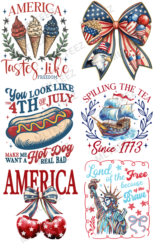 AMERICA TASTES LIKE FREEDOM PREMADE GANGSHEET  - 22X36  DTF TRANSFERS - DIRECT TO FILM