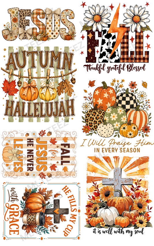 AUTUMN HALLELUJAH (1) PREMADE GANGSHEET - 22X36 DTF TRANSFERS - DIRECT TO FILM