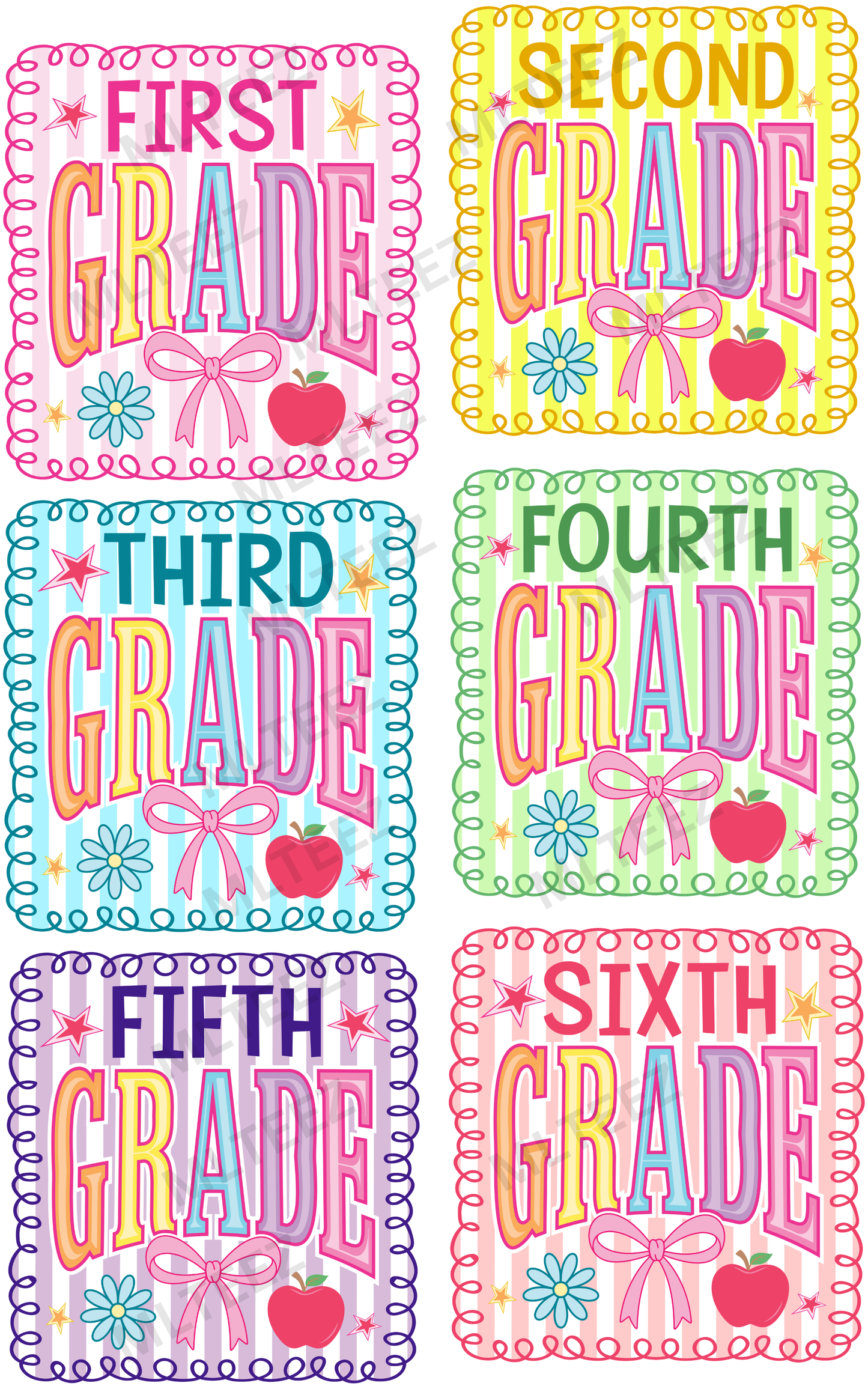 BACK TO SCHOOL (13) PREMADE GANGSHEET - 22X36 DTF TRANSFERS - DIRECT TO FILM