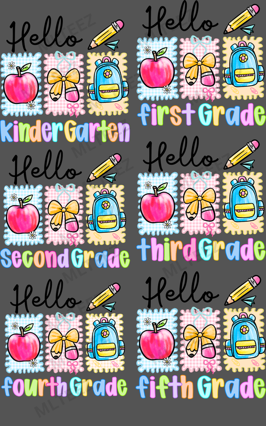 BACK TO SCHOOL (14) PREMADE GANGSHEET - 22X36 DTF TRANSFERS - DIRECT TO FILM