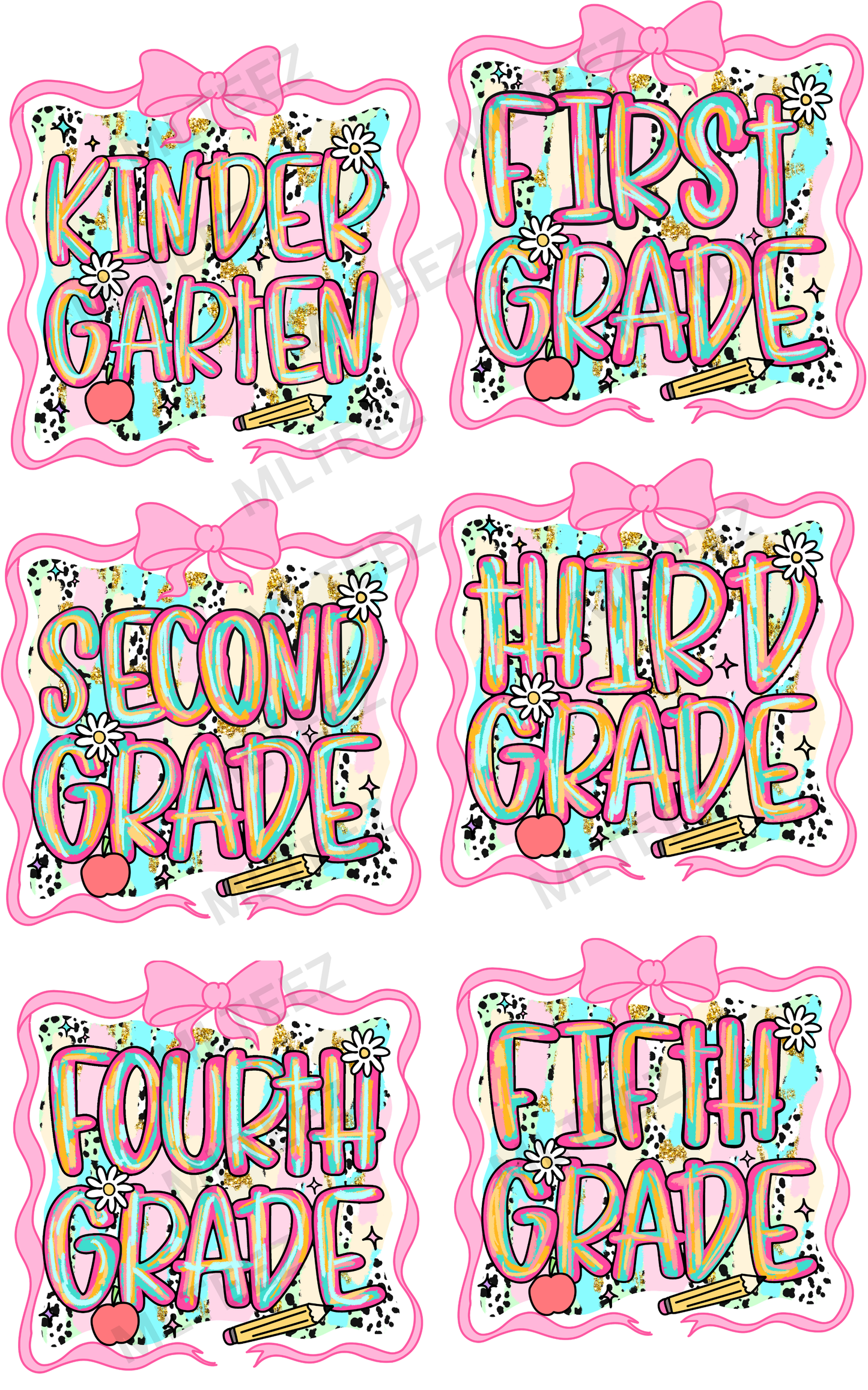 BACK TO SCHOOL (15) PREMADE GANGSHEET - 22X36 DTF TRANSFERS - DIRECT TO FILM