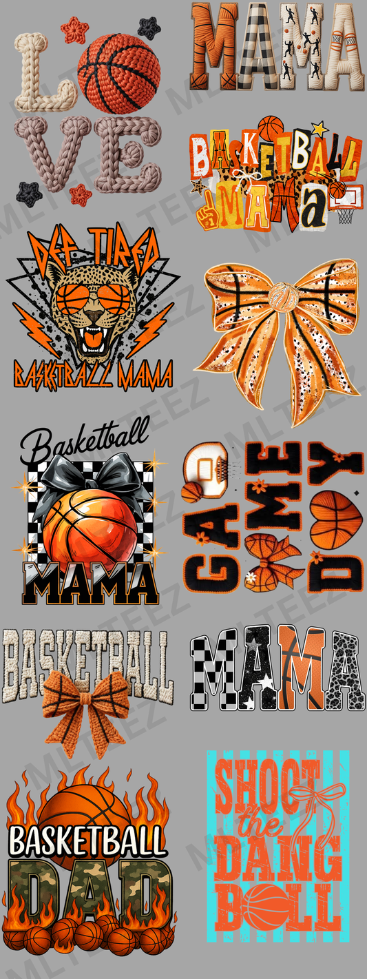 BASKETBALL (1) (60 INCH) PREMADE GANGSHEET - 22X60 DTF TRANSFERS - DIRECT TO FILM