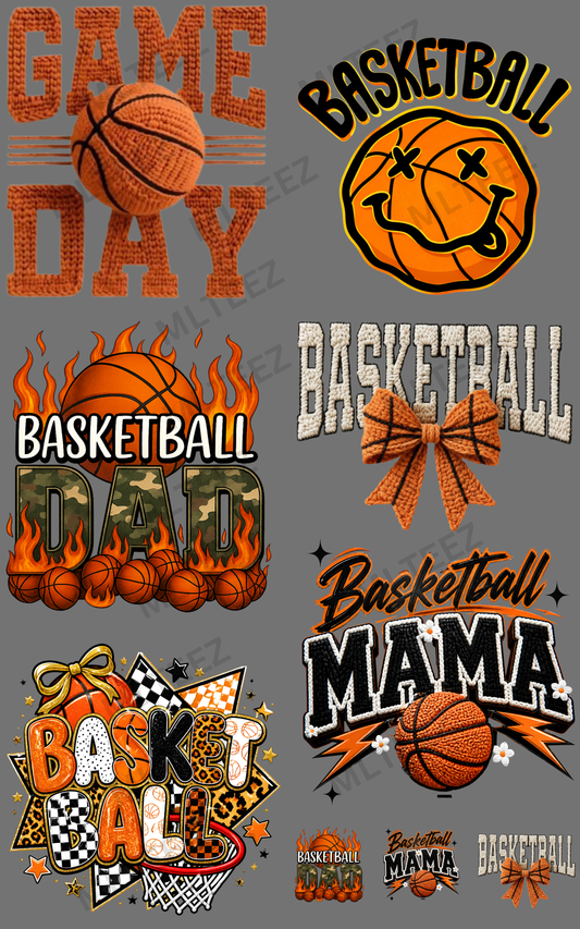 BASKETBALL (1) PREMADE GANGSHEET - 22X36 DTF TRANSFERS - DIRECT TO FILM