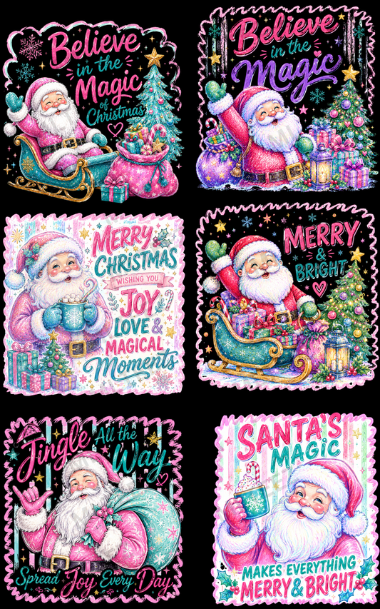 BELIEVE IN THE MAGIC OF CHRISTMAS (1) PREMADE GANGSHEET - 22X36 DTF TRANSFERS - DIRECT TO FILM