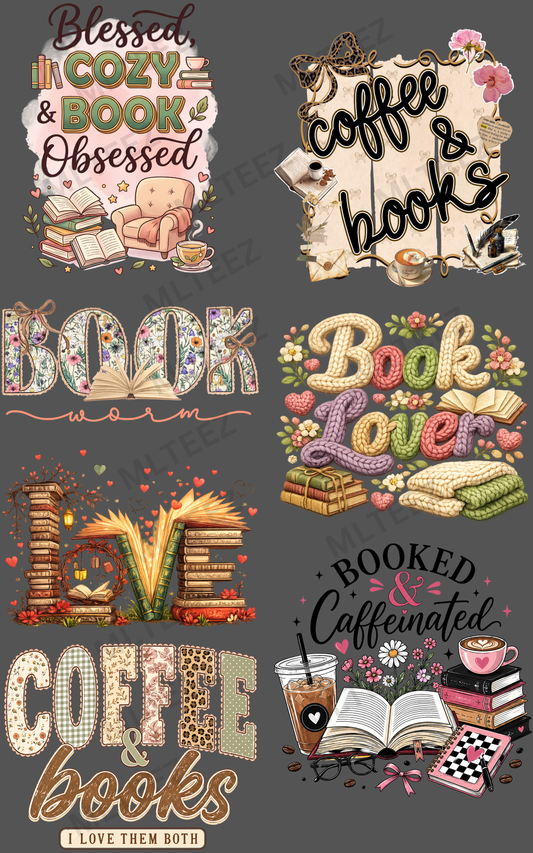 BLESSED, COZY, & BOOK OBSESSED PREMADE GANGSHEET - 22X36 DTF TRANSFERS - DIRECT TO FILM