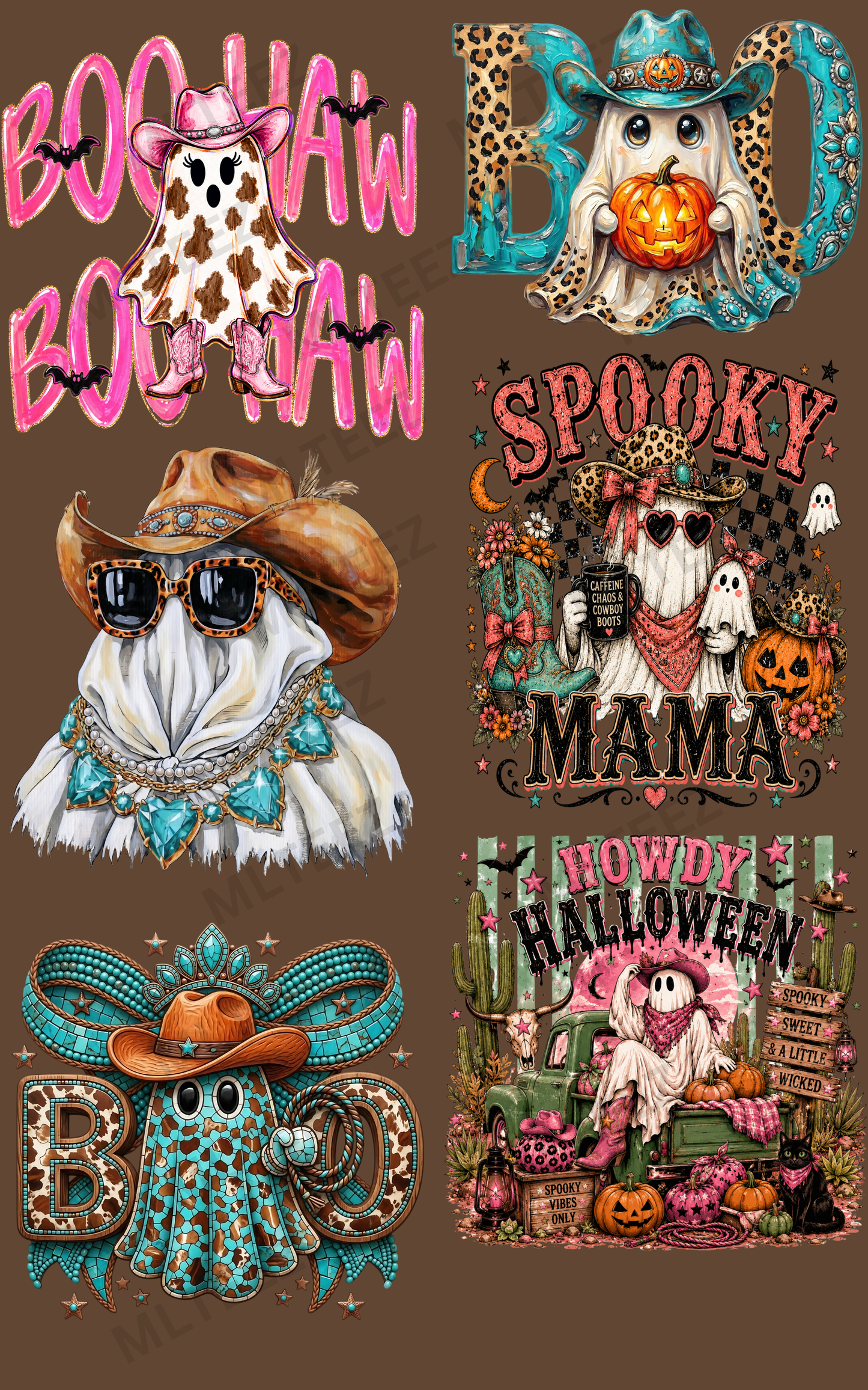 BOO HAW (1) PREMADE GANGSHEET - 22X36 DTF TRANSFERS - DIRECT TO FILM