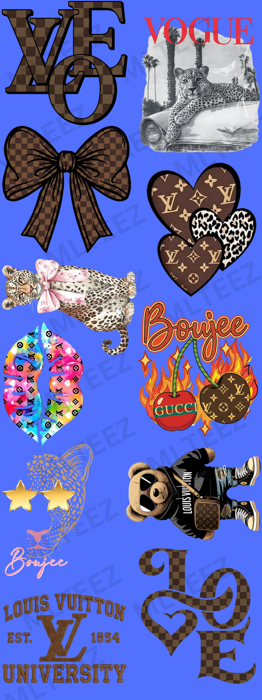 BOUJEE LOVE (1) (60 INCH) PREMADE GANGSHEET - 22X60 DTF TRANSFERS - DIRECT TO FILM