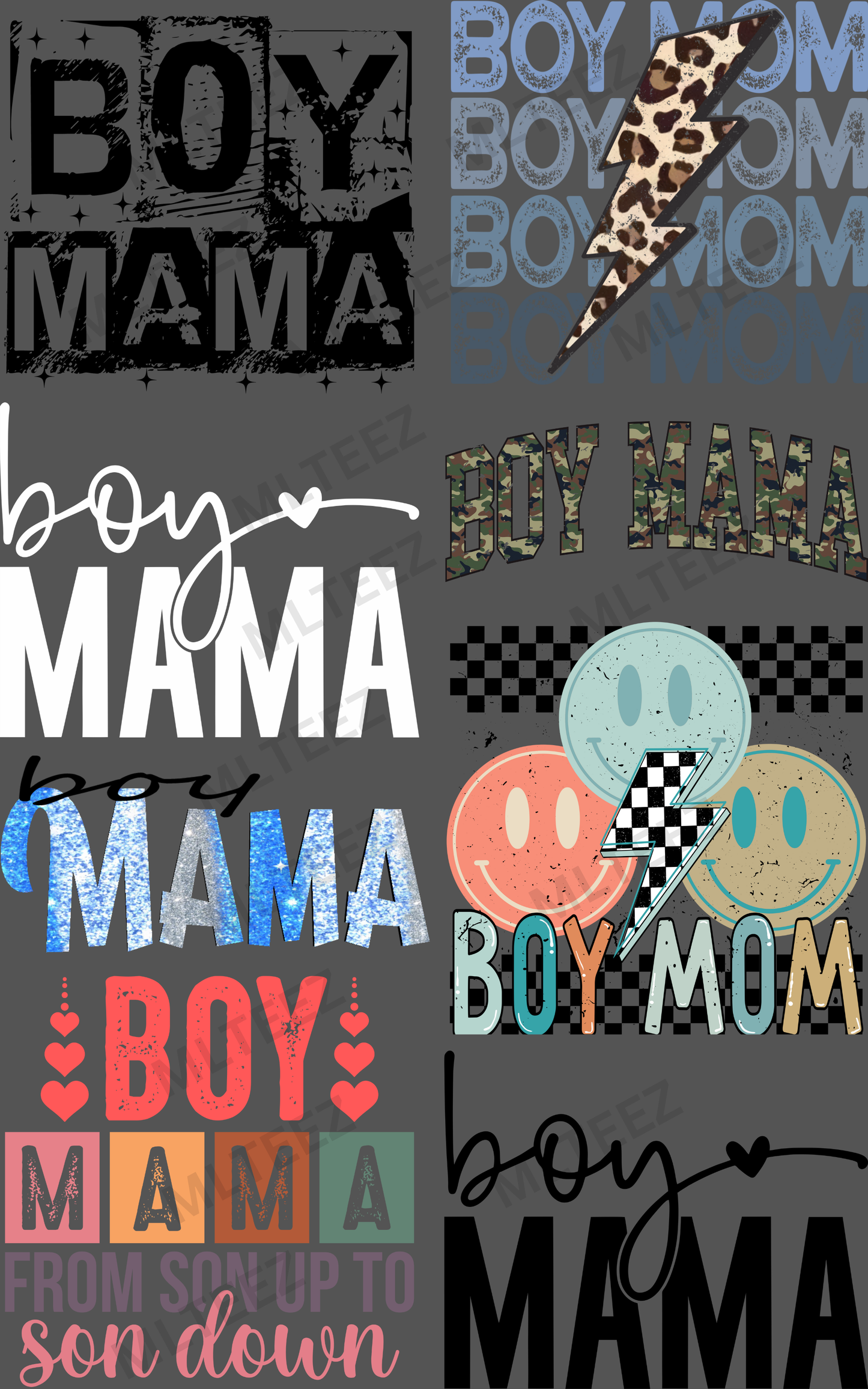 BOY MAMA (1) PREMADE GANGSHEET - 22X36 DTF TRANSFERS - DIRECT TO FILM