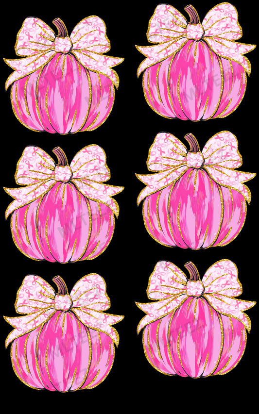 BREAST CANCER AWARENESS PUMPKINS (1) PREMADE GANGSHEET - 22X36 DTF TRANSFERS - DIRECT TO FILM
