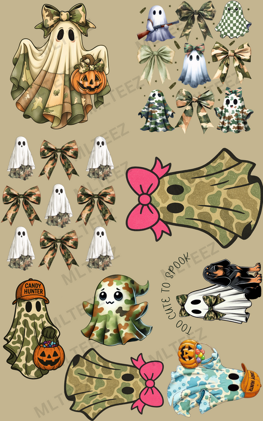 CAMO GHOST (ADULT & YOUTH) PREMADE GANGSHEET  - 22X36  DTF TRANSFERS - DIRECT TO FILM