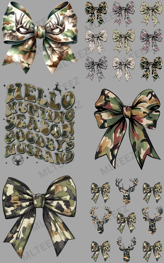CAMO (HUNTING) (1) PREMADE GANGSHEET  - 22X36  DTF TRANSFERS - DIRECT TO FILM