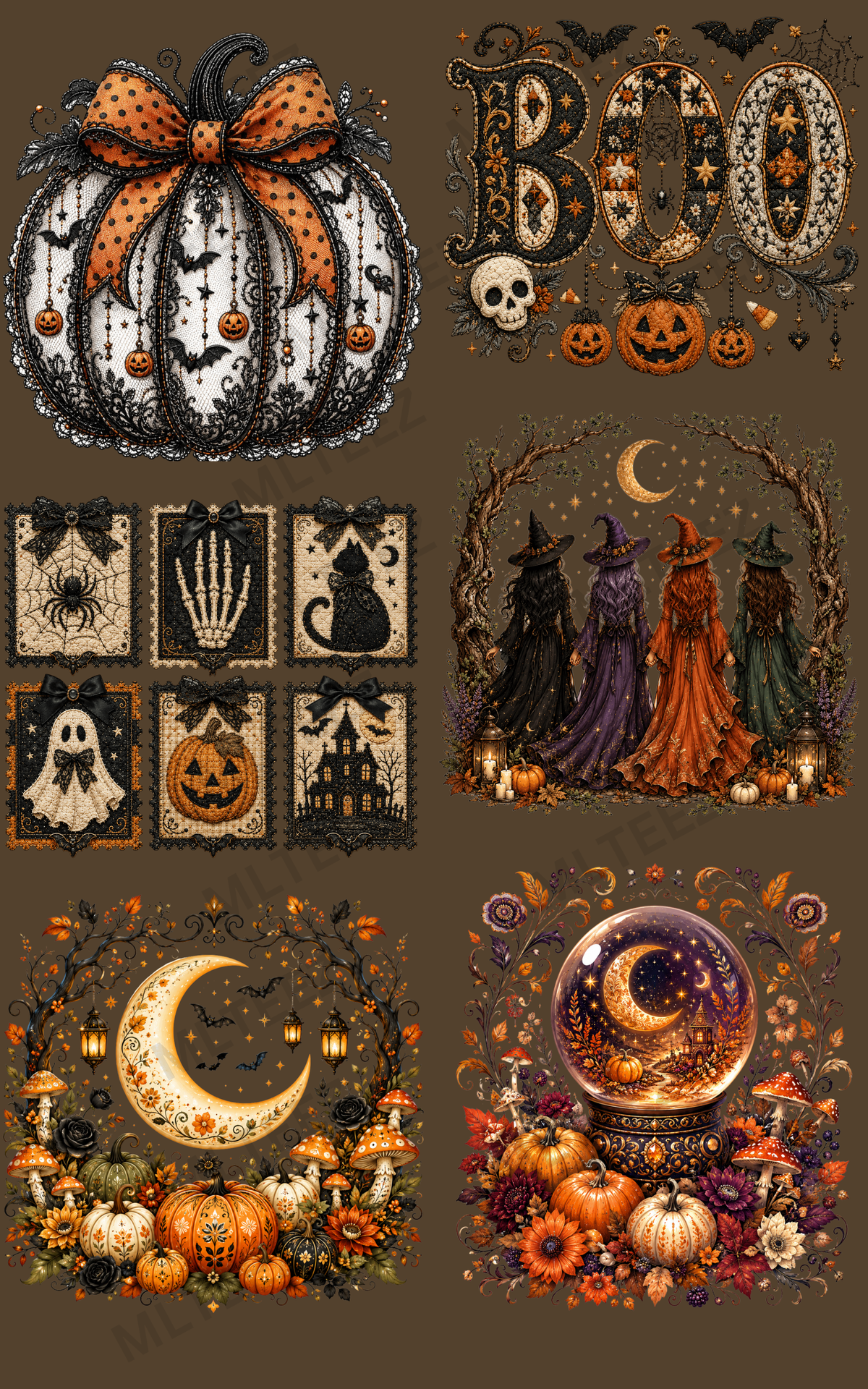 CELESTIAL HALLOWEEN (1) PREMADE GANGSHEET - 22X36 DTF TRANSFERS - DIRECT TO FILM