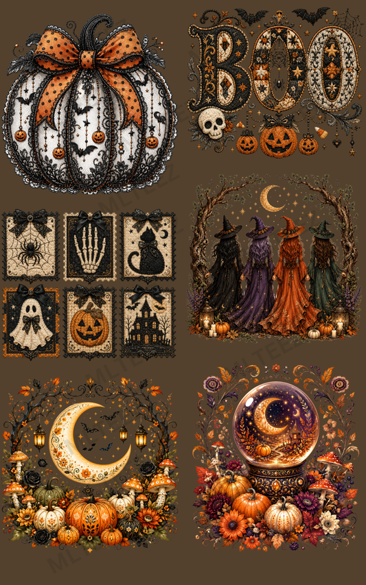 CELESTIAL HALLOWEEN (1) PREMADE GANGSHEET - 22X36 DTF TRANSFERS - DIRECT TO FILM
