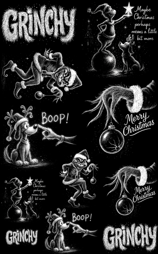 CHALKY BIG GREEN MAN (1) PREMADE GANGSHEET - 22X36 DTF TRANSFERS - DIRECT TO FILM