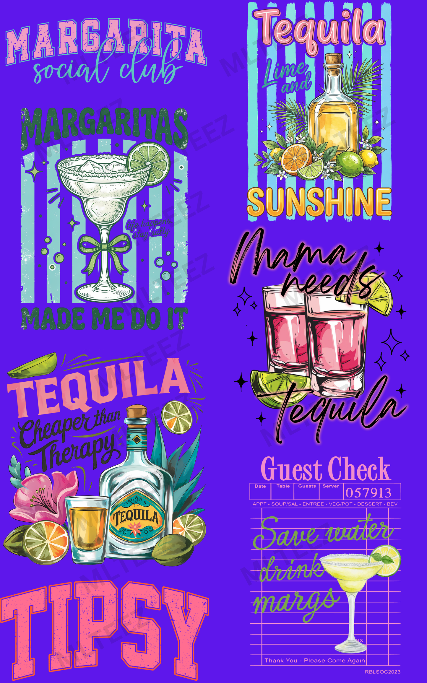 CHEAPER THAN THERAPY (1) PREMADE GANGSHEET - 22X36 DTF TRANSFERS - DIRECT TO FILM