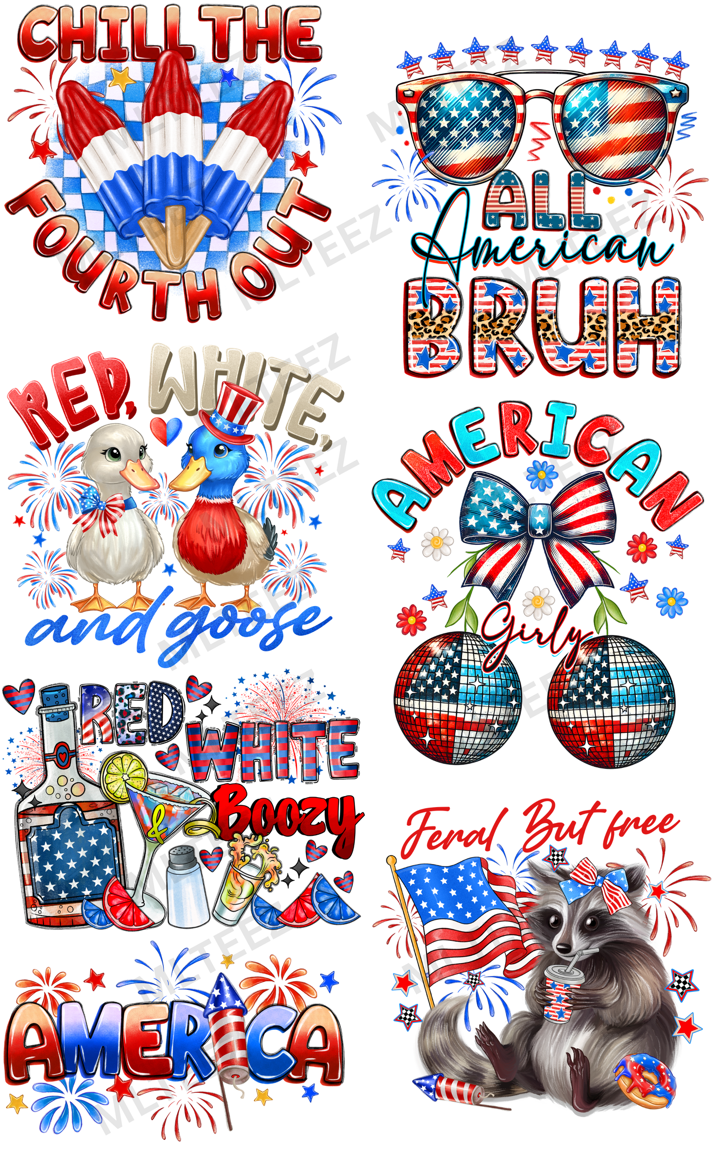 CHILL THE FOURTH OUT (ADULT) (1) PREMADE GANGSHEET - 22X36 DTF TRANSFERS - DIRECT TO FILM