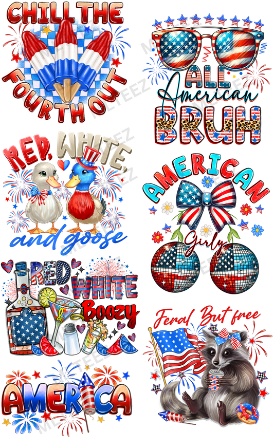 CHILL THE FOURTH OUT (ADULT) (1) PREMADE GANGSHEET - 22X36 DTF TRANSFERS - DIRECT TO FILM