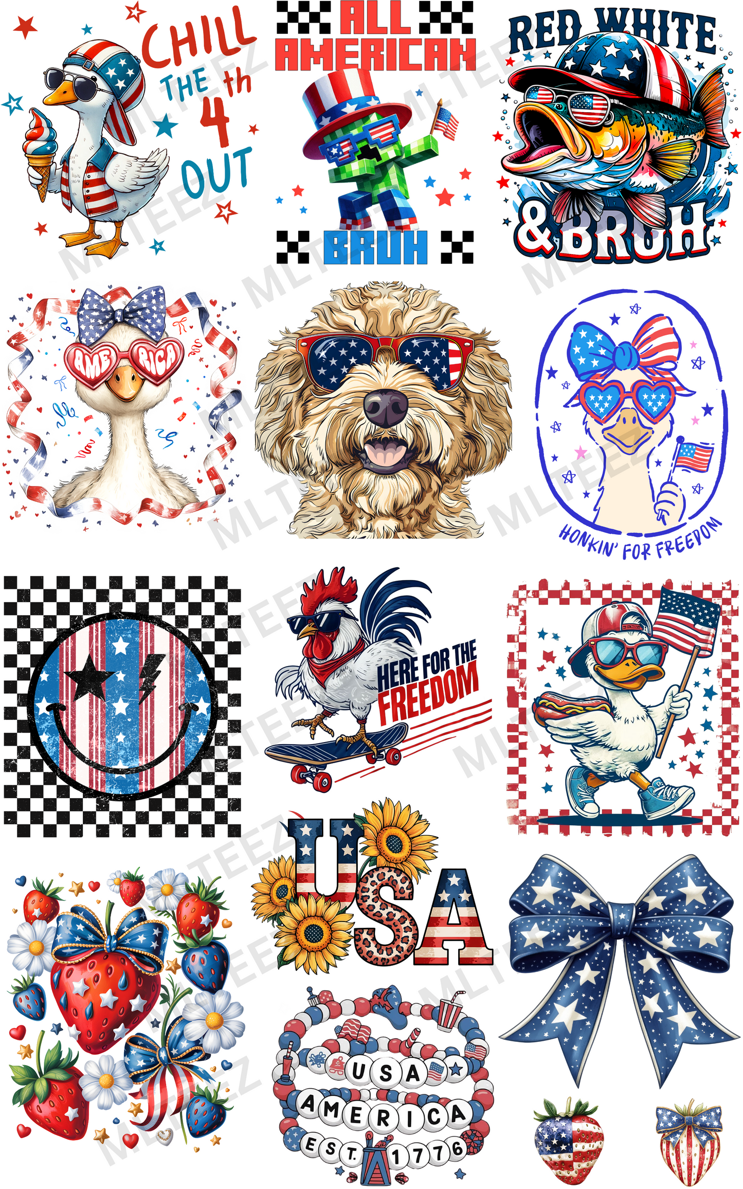 CHILL THE FOURTH OUT (YOUTH) PREMADE GANGSHEET  - 22X36  DTF TRANSFERS - DIRECT TO FILM