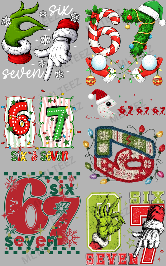 CHRISTMAS 67 (1) ADULTS PREMADE GANGSHEET - 22X36 DTF TRANSFERS - DIRECT TO FILM