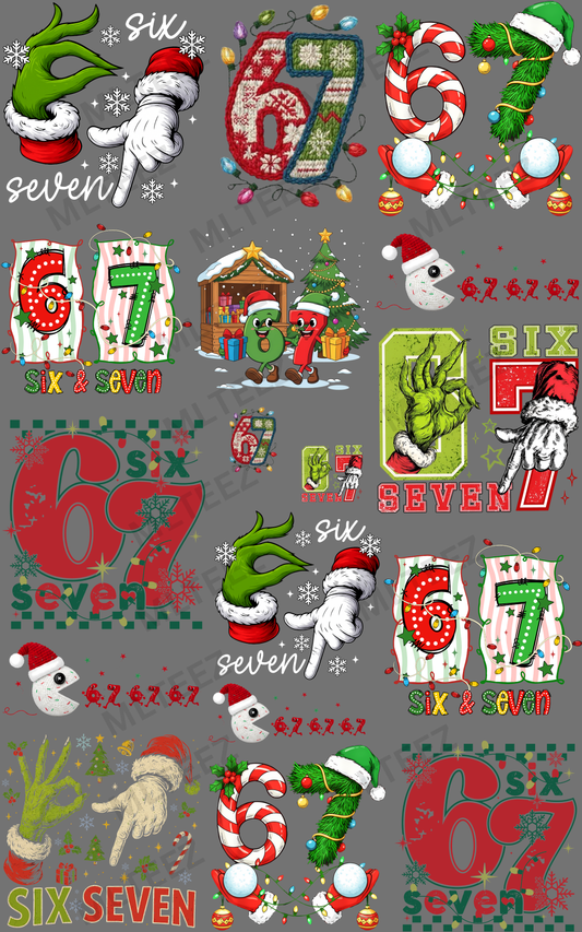 CHRISTMAS 67 (2) YOUTH & TODDLER PREMADE GANGSHEET - 22X36 DTF TRANSFERS - DIRECT TO FILM