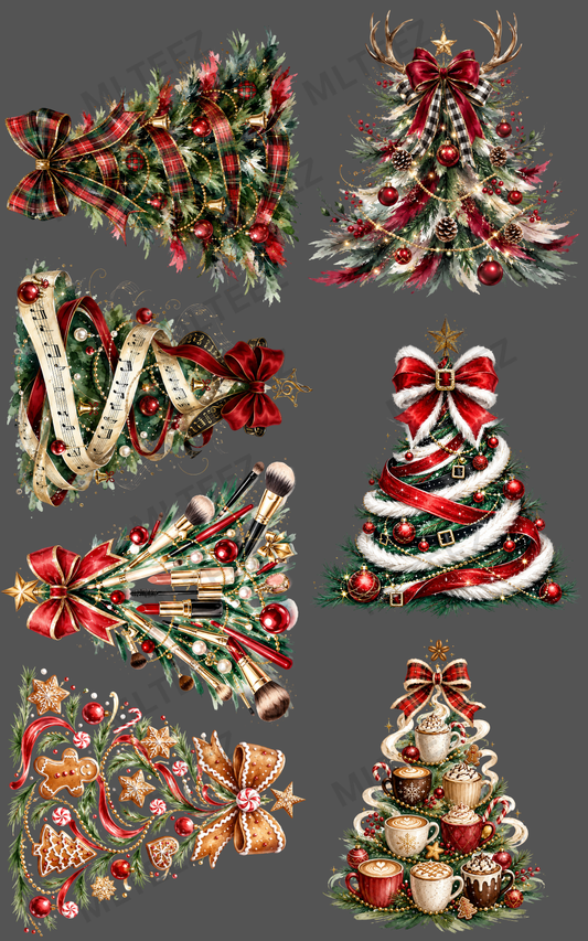 CHRISTMAS TREES (1) PREMADE GANGSHEET - 22X36 DTF TRANSFERS - DIRECT TO FILM