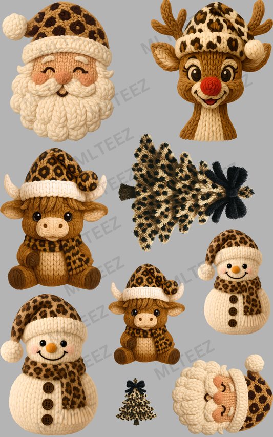 WHITE CHRISTMAS YARN (1) PREMADE GANGSHEET  - 22X36  DTF TRANSFERS - DIRECT TO FILM