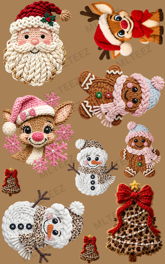 CHRISTMAS YARN (1) PREMADE GANGSHEET - 22X36 DTF TRANSFERS - DIRECT TO FILM