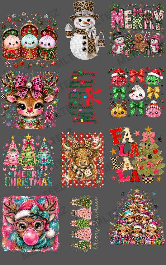 CHRISTMAS YOUTH (2) PREMADE GANGSHEET - 22X36 DTF TRANSFERS - DIRECT TO FILM