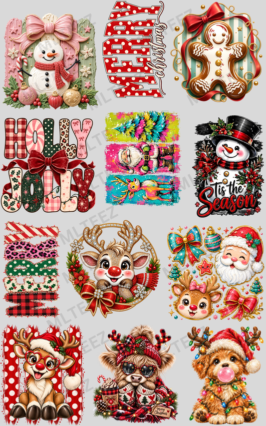 CHRISTMAS YOUTH (3) PREMADE GANGSHEET - 22X36 DTF TRANSFERS - DIRECT TO FILM