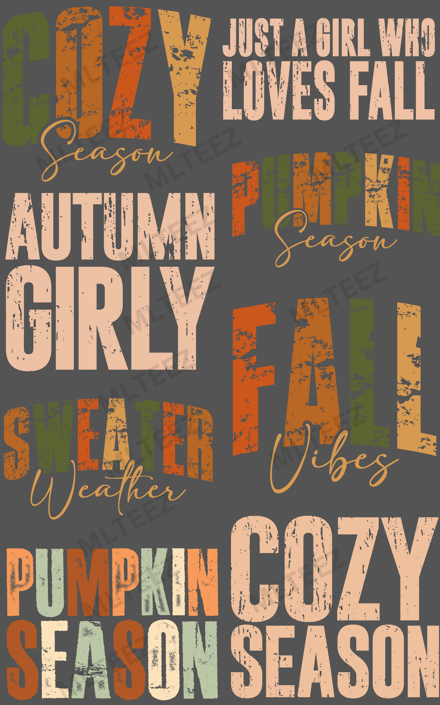 COZY SEASON (1) PREMADE GANGSHEET  - 22X36  DTF TRANSFERS - DIRECT TO FILM