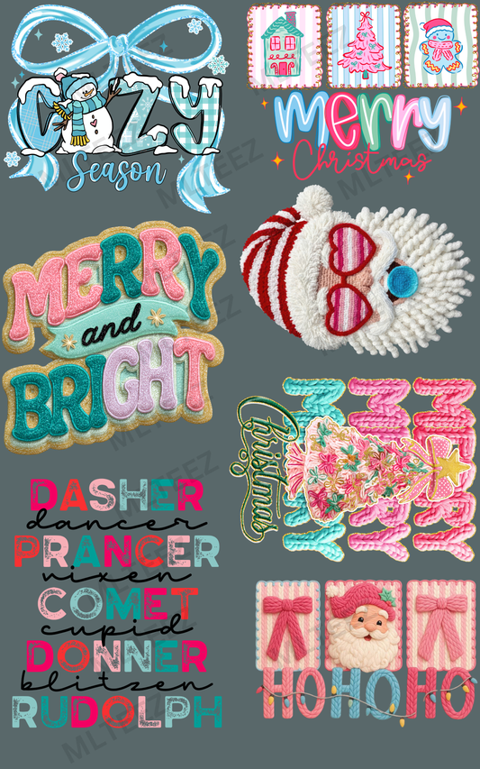 COZY SEASON (2) PREMADE GANGSHEET - 22X36 DTF TRANSFERS - DIRECT TO FILM