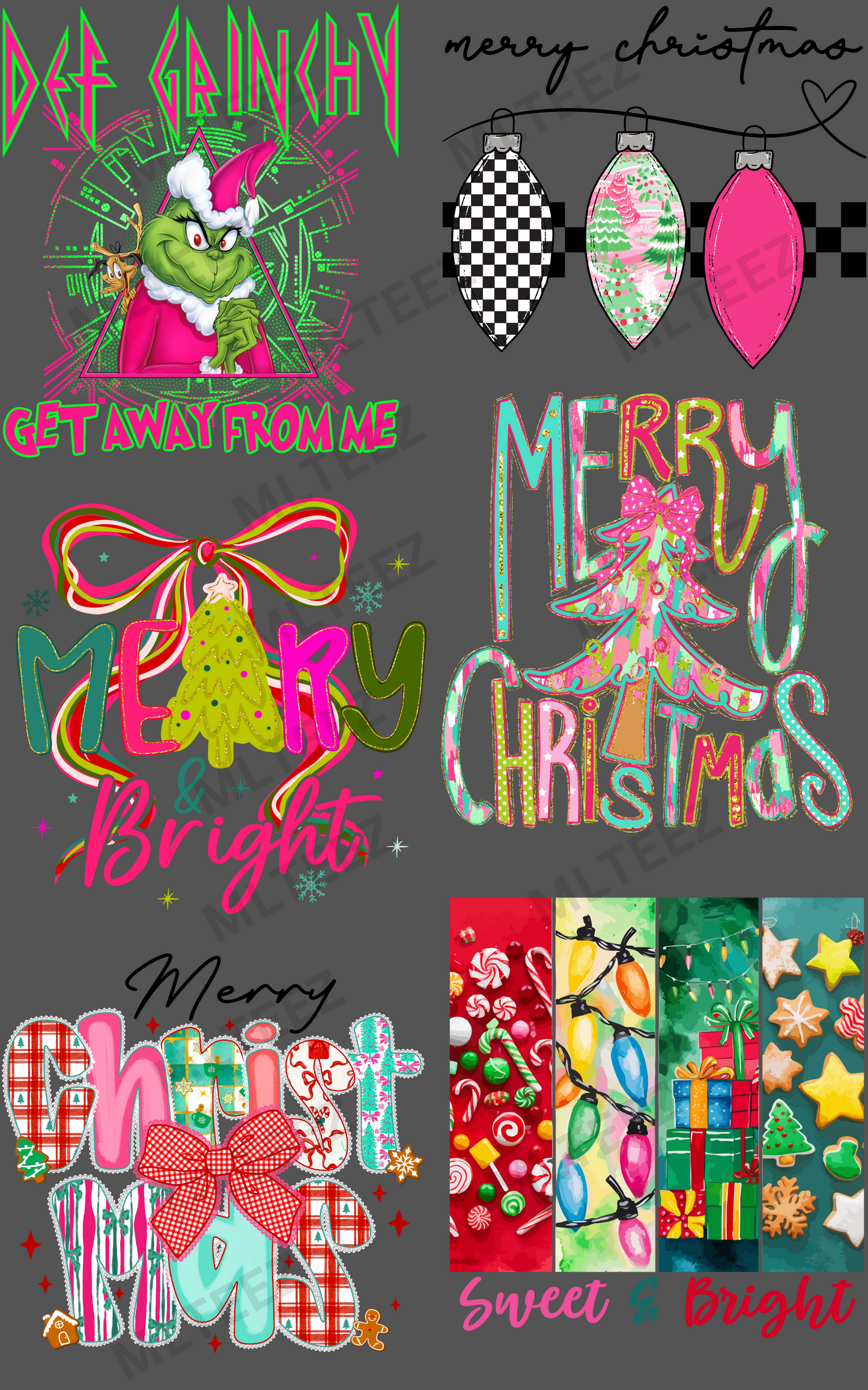 DEF GRINCHY PREMADE GANGSHEET  - 22X36  DTF TRANSFERS - DIRECT TO FILM