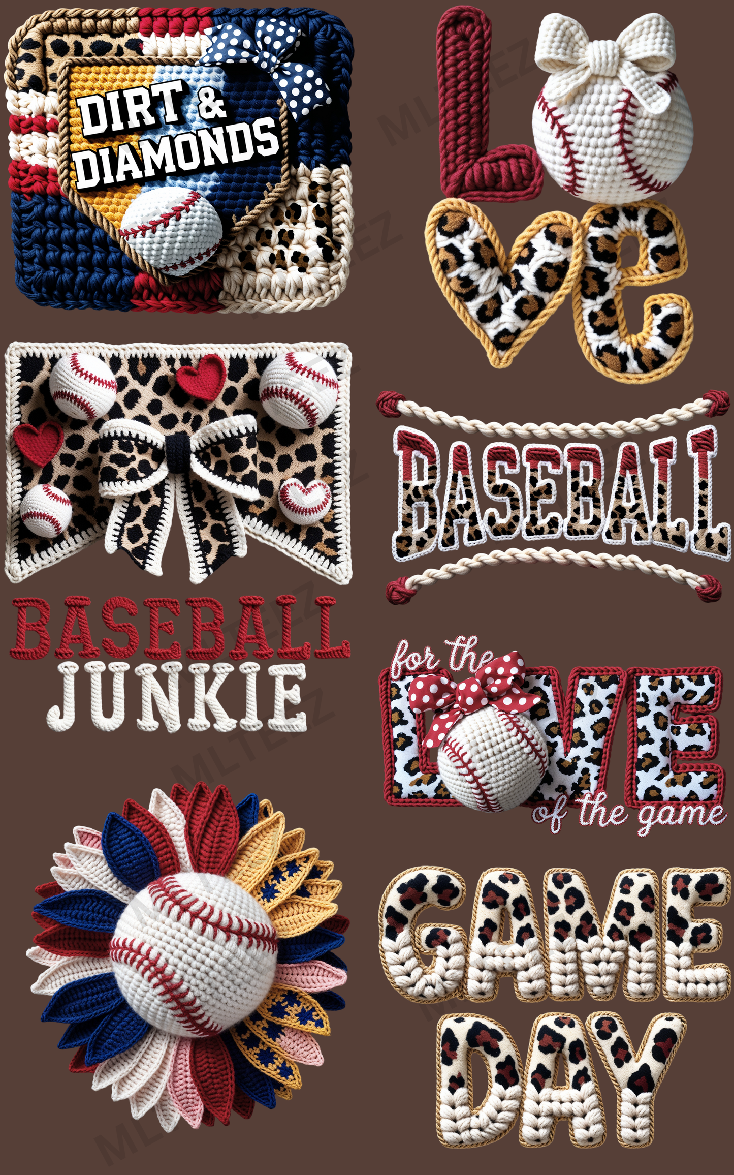 DIRT & DIAMONDS (BASEBALL) (1) PREMADE GANGSHEET - 22X36 DTF TRANSFERS - DIRECT TO FILM