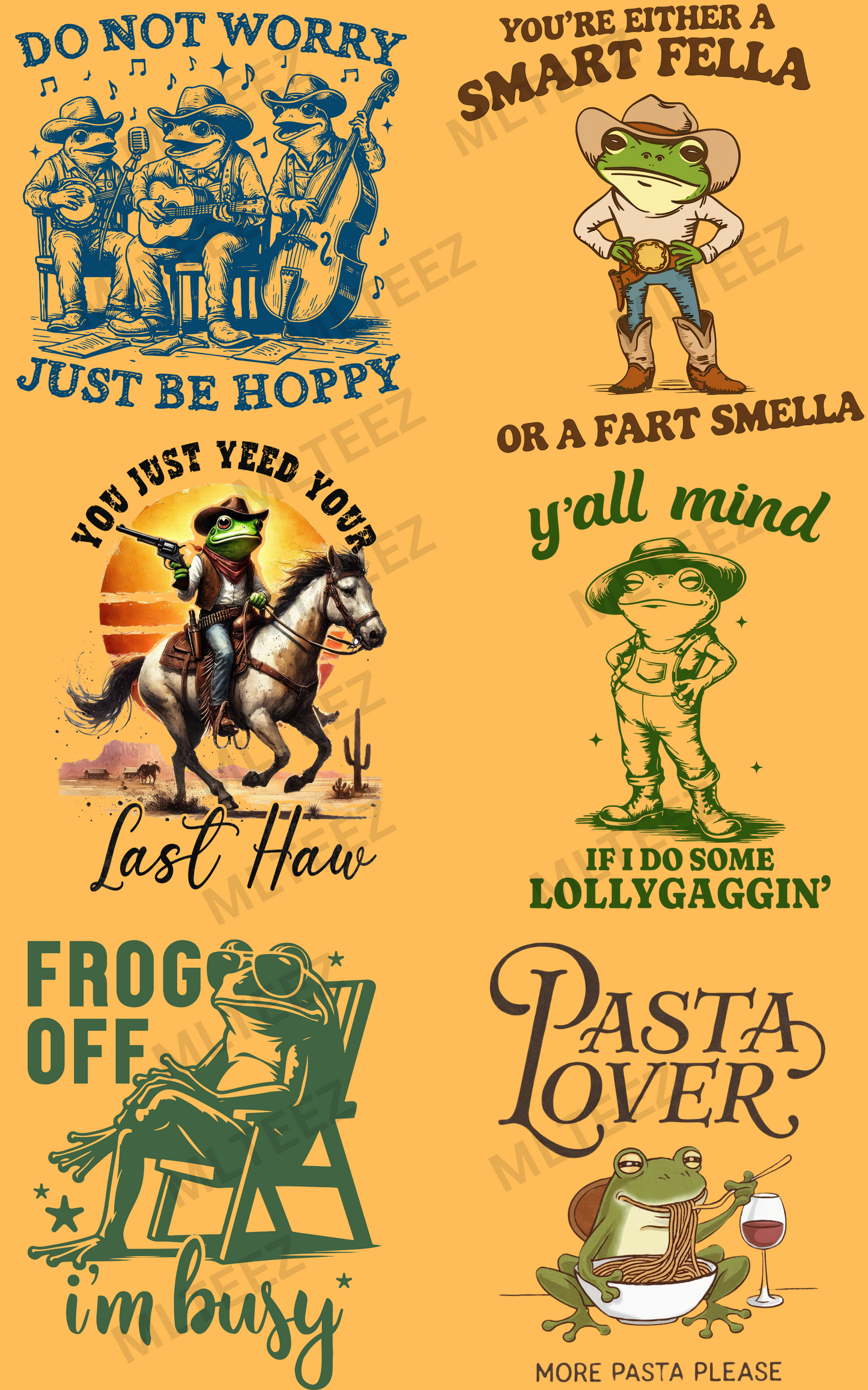 DO NOT WORRY JUST BE HOPPY PREMADE GANGSHEET  - 22X36 DTF TRANSFERS - DIRECT TO FILM