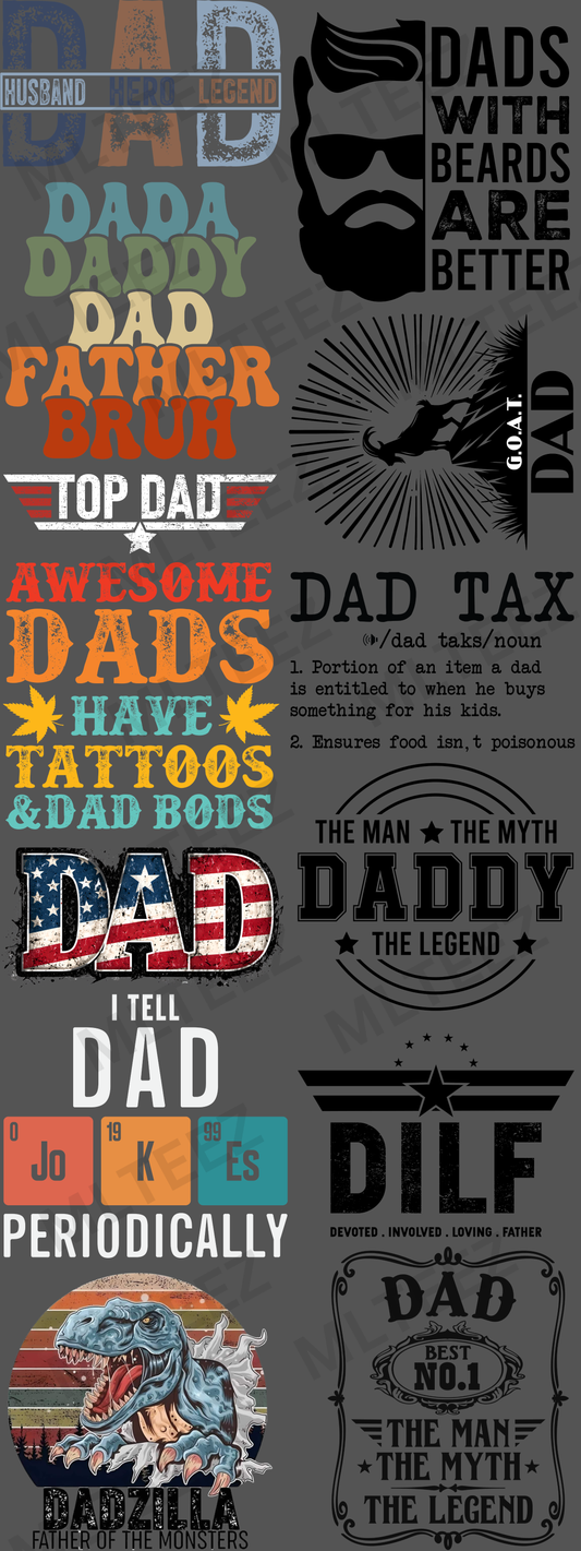 DAD TAX (1) (60 INCH) PREMADE GANGSHEET - 22X60 DTF TRANSFERS - DIRECT TO FILM